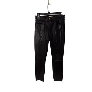 L'Agence Black Margot High Rise Metro Coated Skinny Jeans Size 29